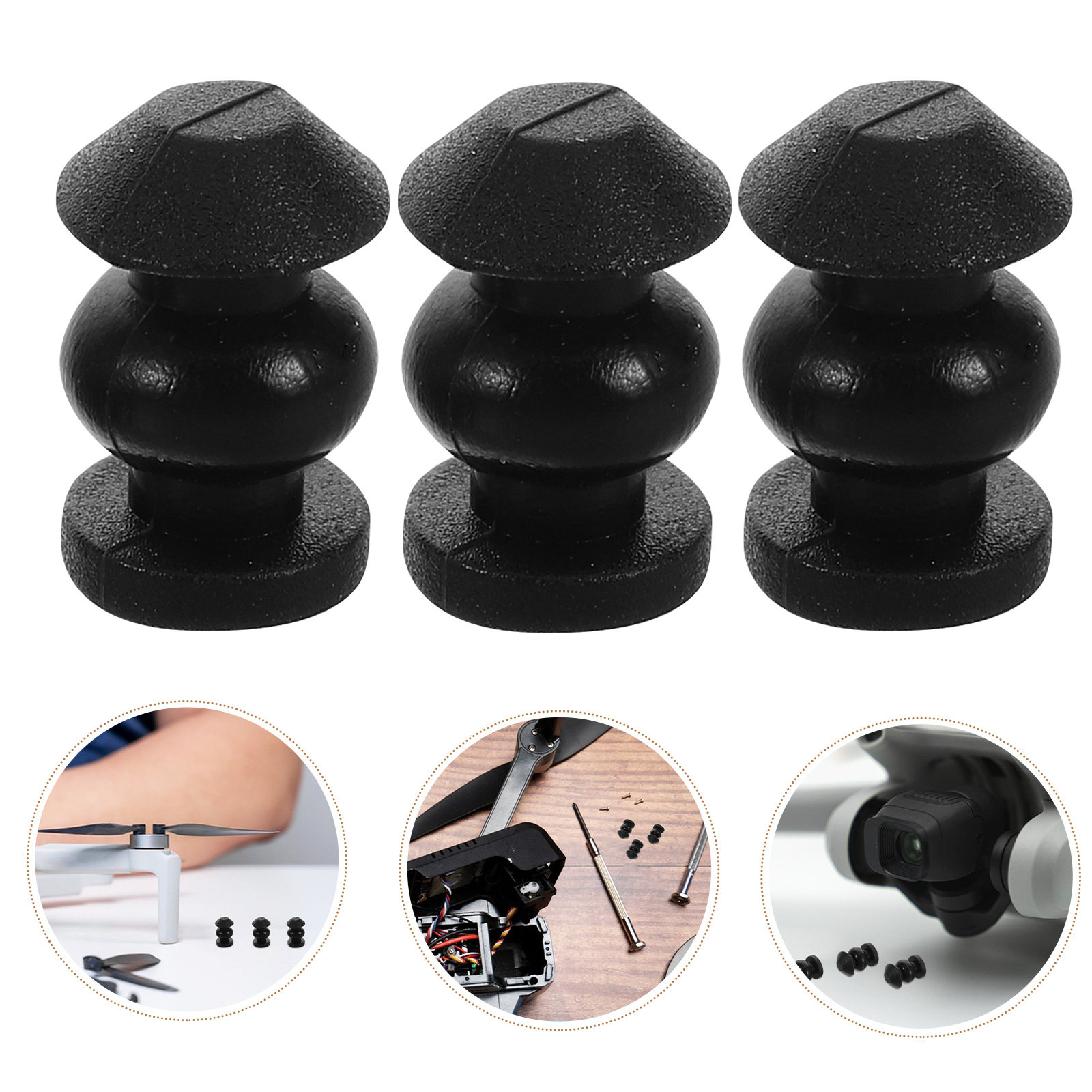 Drone Gimbal Dampener - 10 Stück RC-Drohnen-Gimbal-Silikon-Gummi-Stoßdämpferkugeln zur Vibrationsdämpfung für